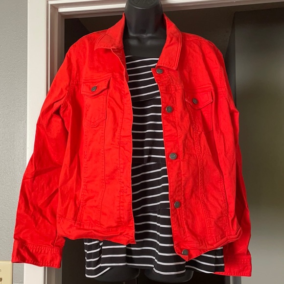 Old Navy Jackets & Blazers - Old Navy Rockstar denim orange jacket
